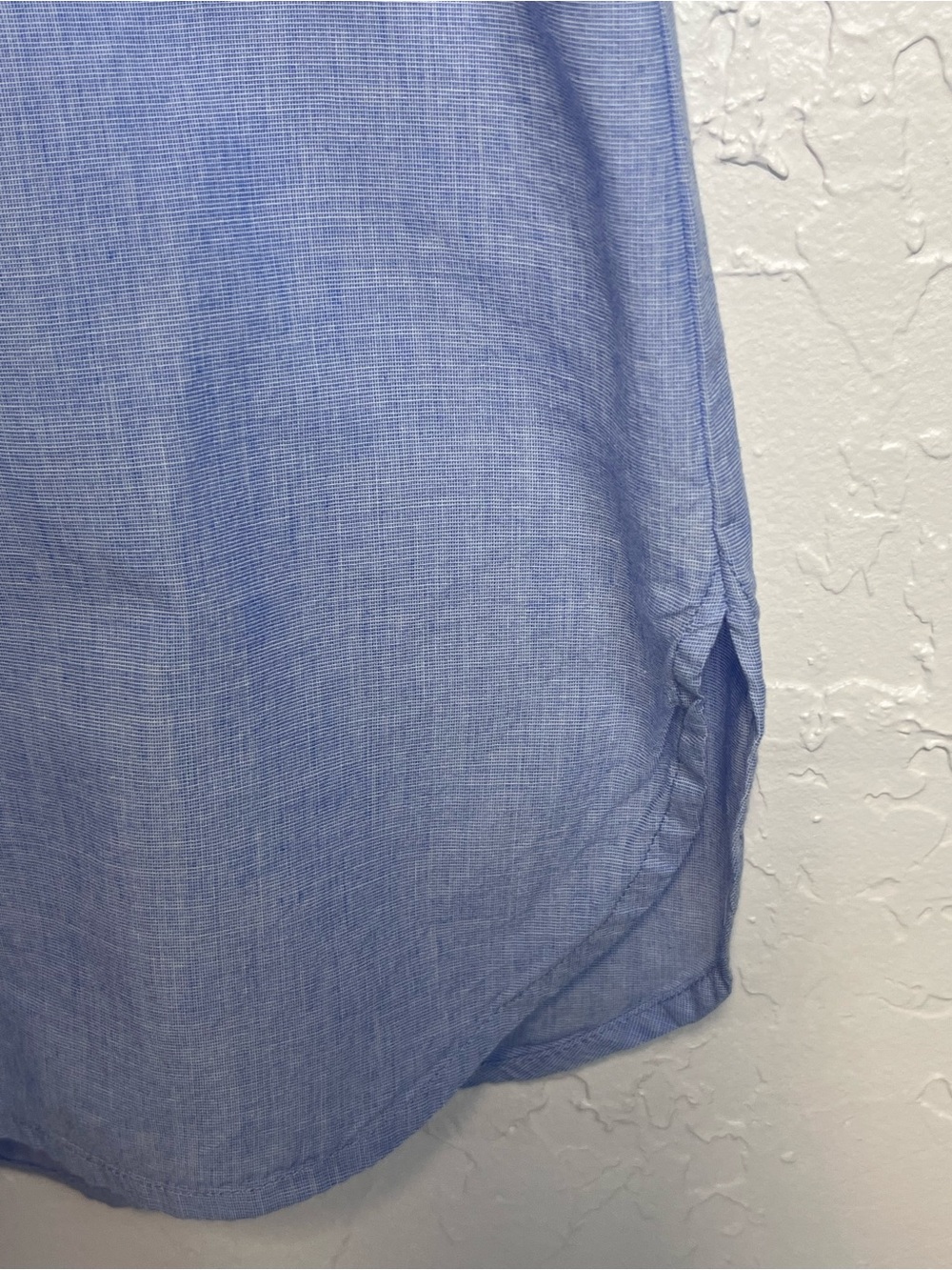 CAbi Light Blue Chambray Button-Front Pleated Pintuck Long Sleeve Blouse - Picture 4 of 9